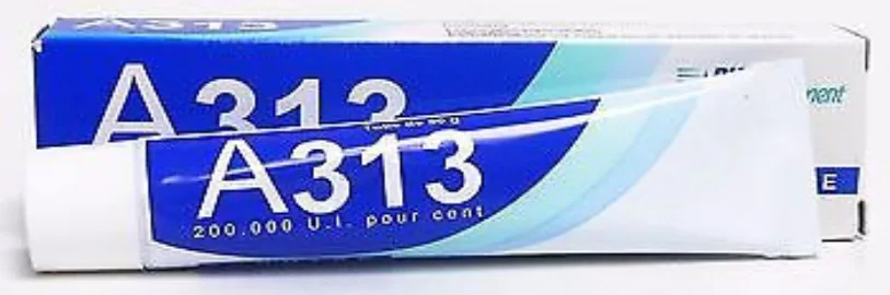 A313 Vitamin A Pommade tube, a cult French pharmacy retinoid ointment with retinyl palmitate in a stabilizing occlusive macrogol base