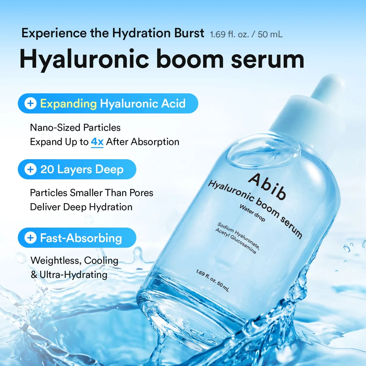 Abib Hyaluronic Boom Serum Water Drop 50ml K-beauty hydrating serum