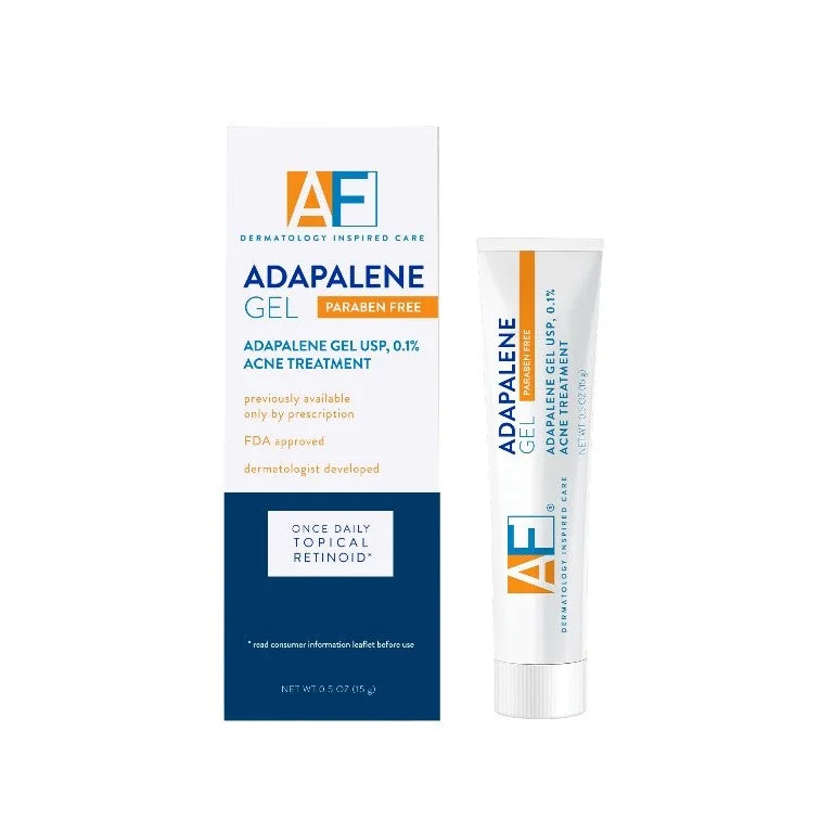 Tube of AcneFree Adapalene Gel USP 0.1% retinoid