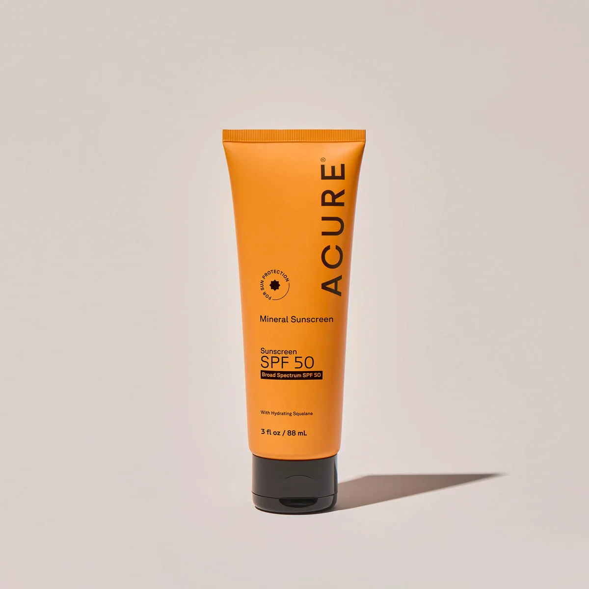 Acure Mineral Sunscreen SPF 50 tube on white background