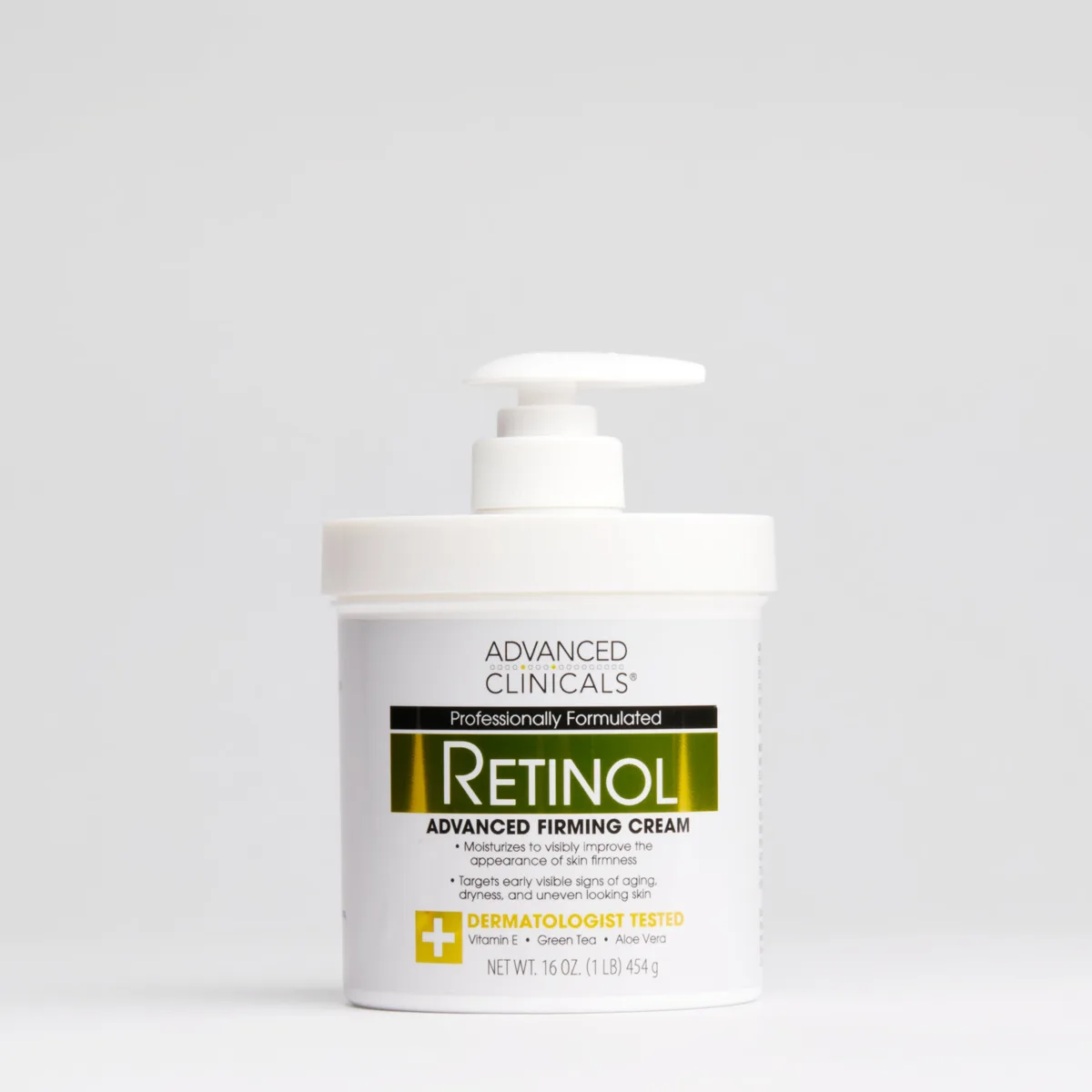 Advanced Clinicals Retinol Body Cream 16 oz white jar