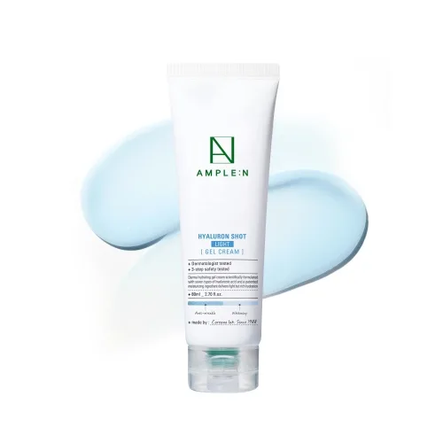 Ample:N Hyaluron Shot Light Gel Cream 80 ml blue and white tub