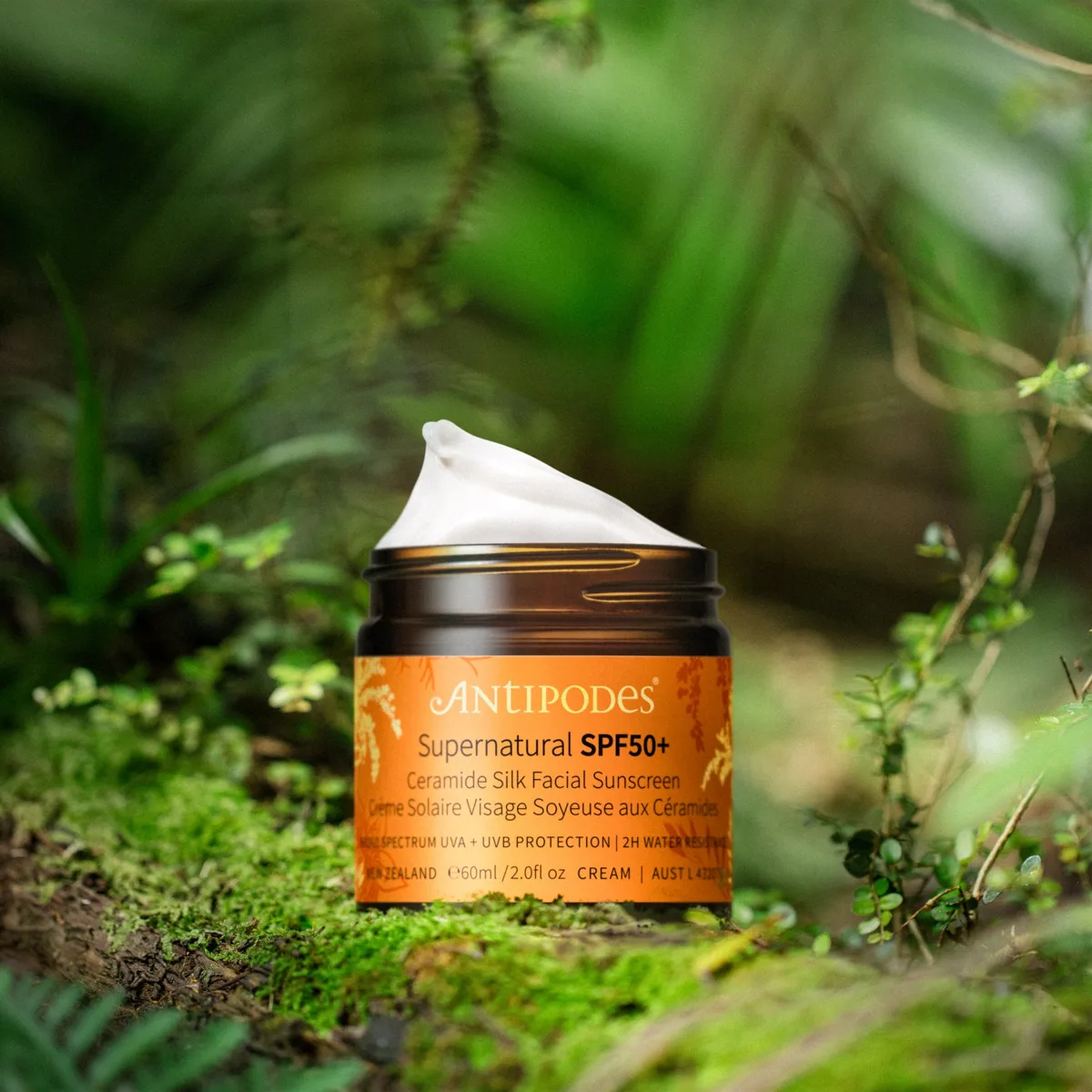 Antipodes Supernatural SPF50+ Ceramide Silk Facial Sunscreen 60ml aluminum tube