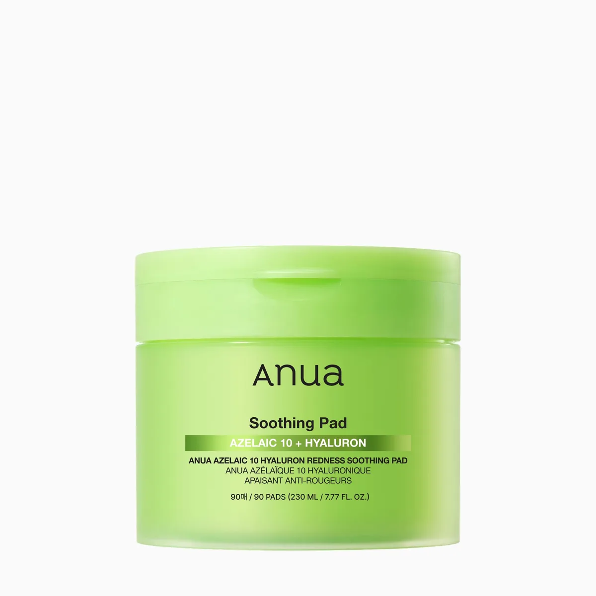 Anua Azelaic 10 Hyaluron Redness Soothing Pad tub of 90 toner pads