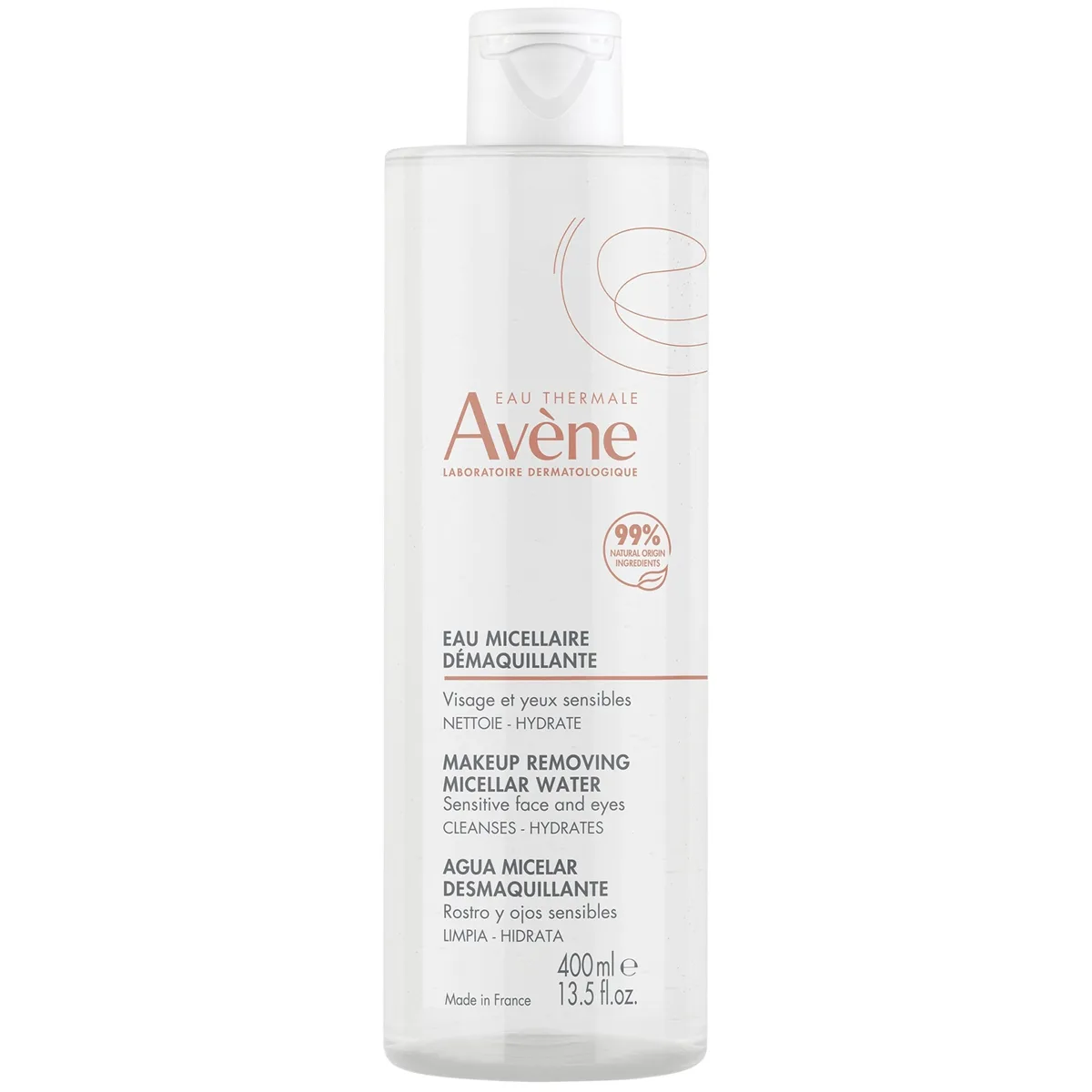 Avène Makeup Removing Micellar Water bottle on white background