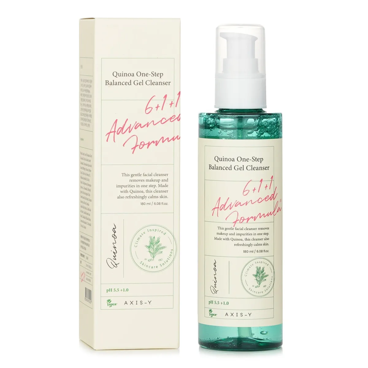 Axis-Y Quinoa One Step Balanced Gel Cleanser 180ml pump bottle