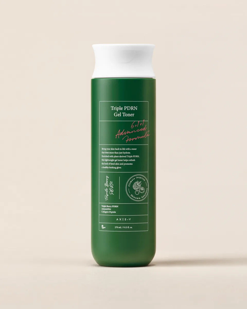 Axis-Y Triple PDRN Gel Toner in a tall pump bottle