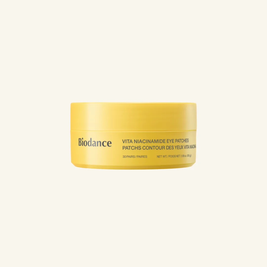 Biodance Vita Niacinamide Eye Patches pale yellow tub of 30 pairs hydrogel under-eye patches