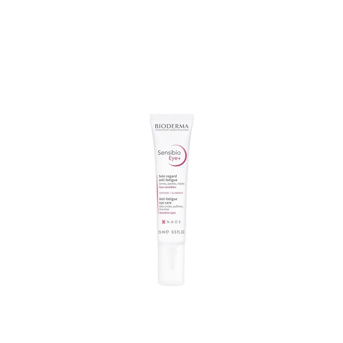 Bioderma Sensibio Eye Gel tube on white background