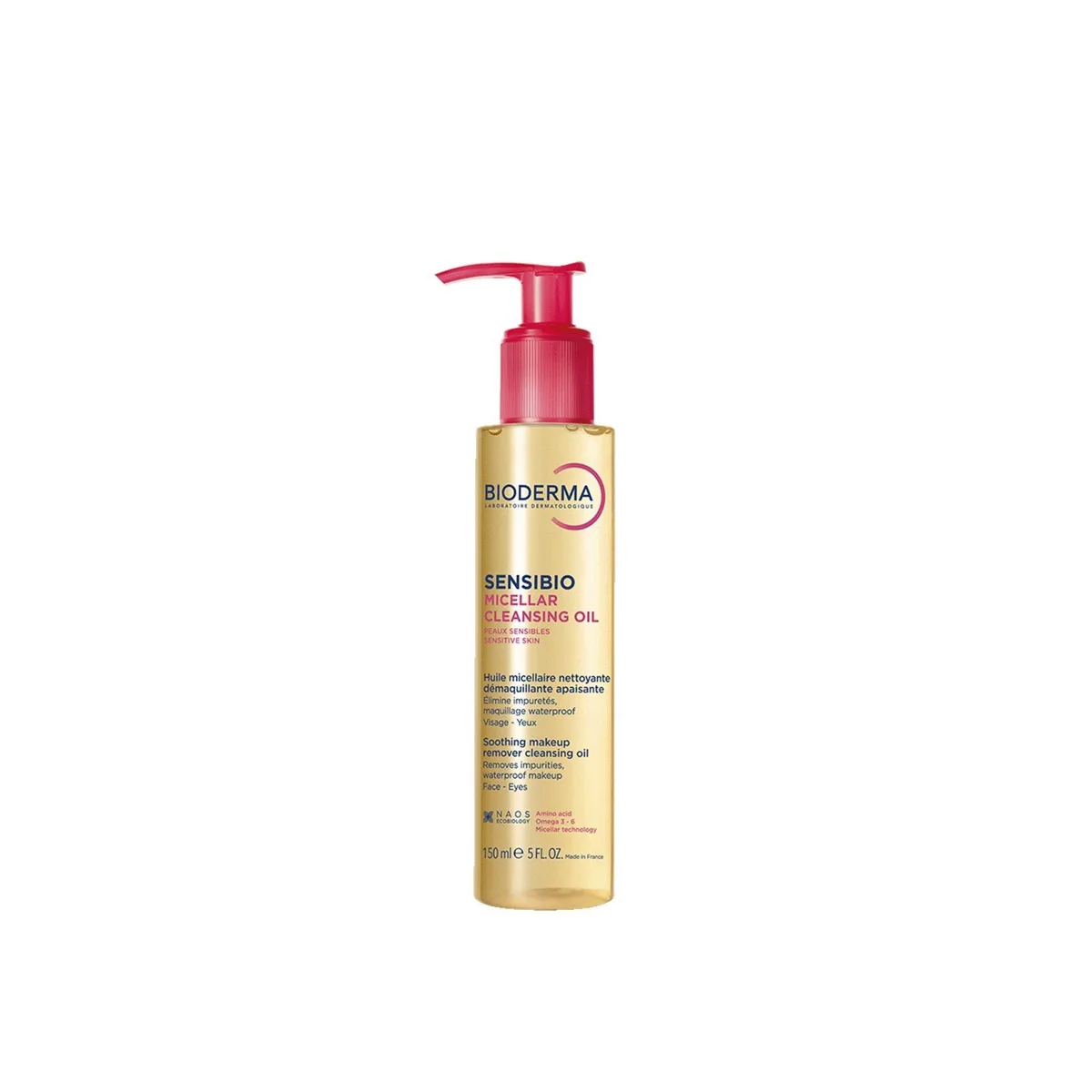 Bioderma Sensibio Micellar Cleansing Oil bottle on white background