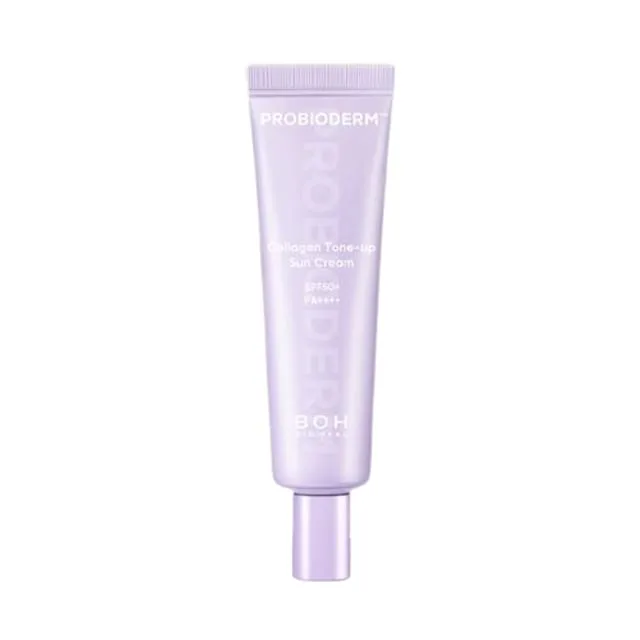Bioheal BOH Probioderm Collagen Tone Up Sun Cream SPF 50+ PA++++ 50 ml white tube with peach accent