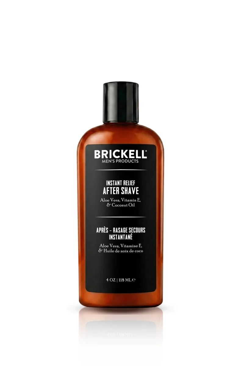 Brickell Instant Relief Aftershave for Men bottle