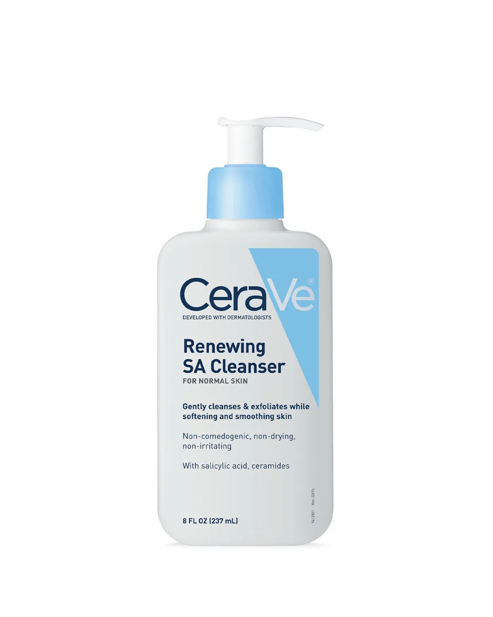 CeraVe Renewing SA Cleanser 8 fl oz bottle with salicylic acid