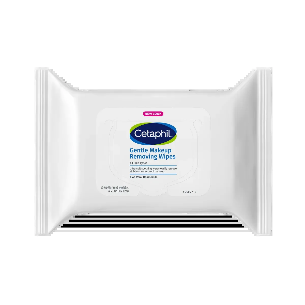 Cetaphil Gentle Makeup Removing Wipes, 25 count resealable pouch with teal and white packaging for sensitive skin