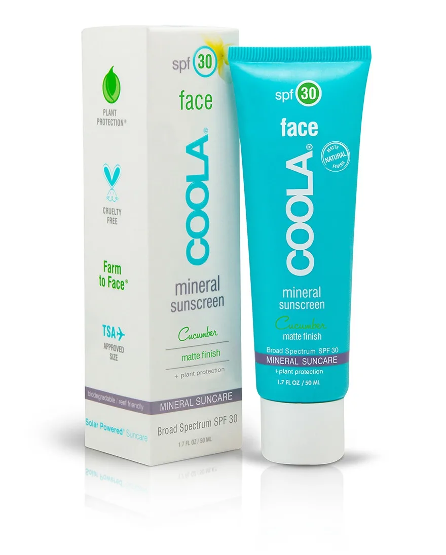 COOLA Mineral Face SPF 30 Matte Cucumber sunscreen tube