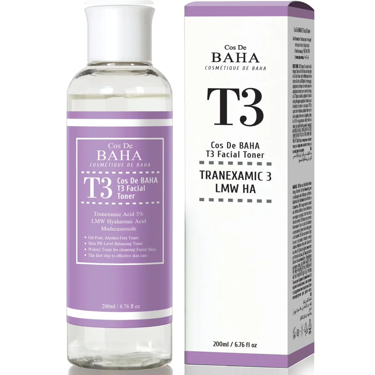 Cos De BAHA Tranexamic Acid 3% Hydrating Facial Toner bottle