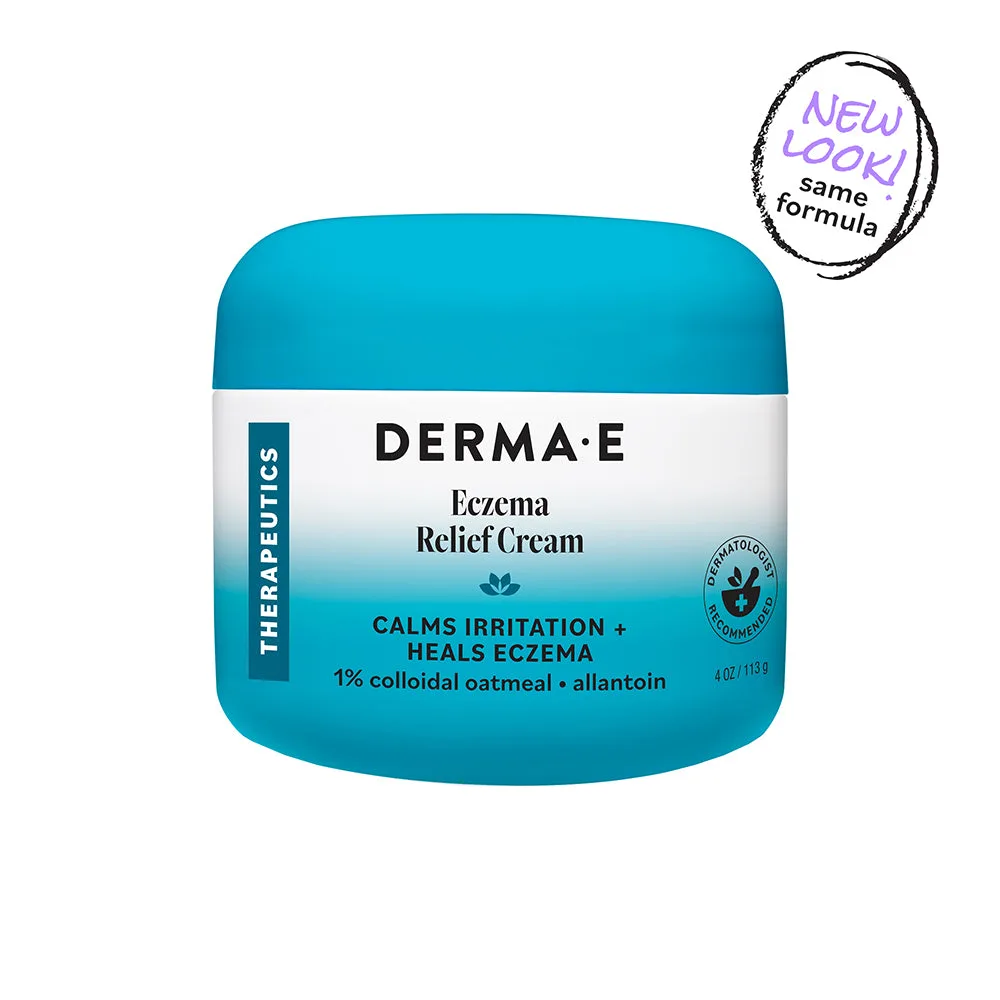 Derma E Eczema Relief Cream 4 oz tube on white background