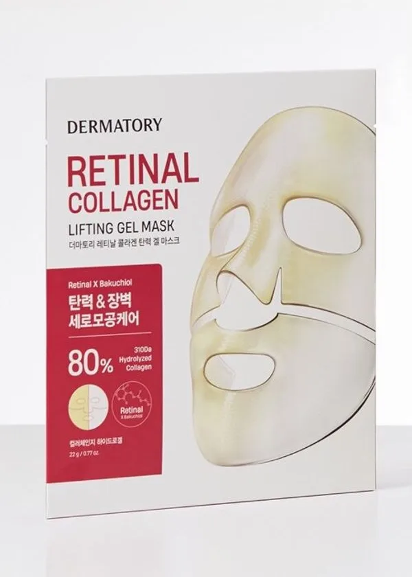 Dermatory Retinal Collagen Lifting Gel Mask Sheet pouch and hydrogel mask