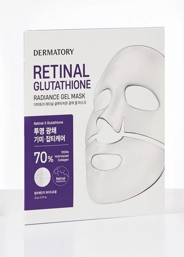 Dermatory Retinal Glutathione Radiance Gel Mask Sheet pouch and hydrogel mask