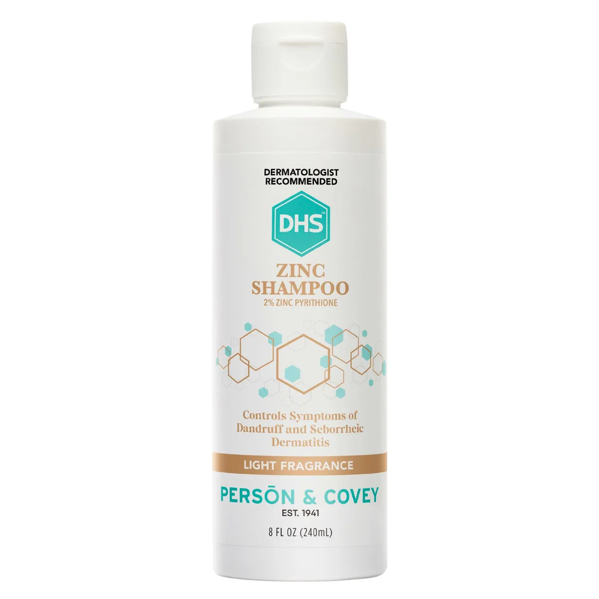 DHS Zinc Shampoo with 2% zinc pyrithione, 8 oz bottle