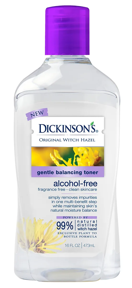 Bottle of Dickinson's Gentle Balancing Toner alcohol-free witch hazel