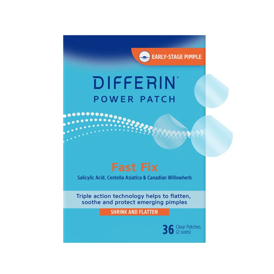 Differin Power Patch Fast Fix Acne Patches carton on white background