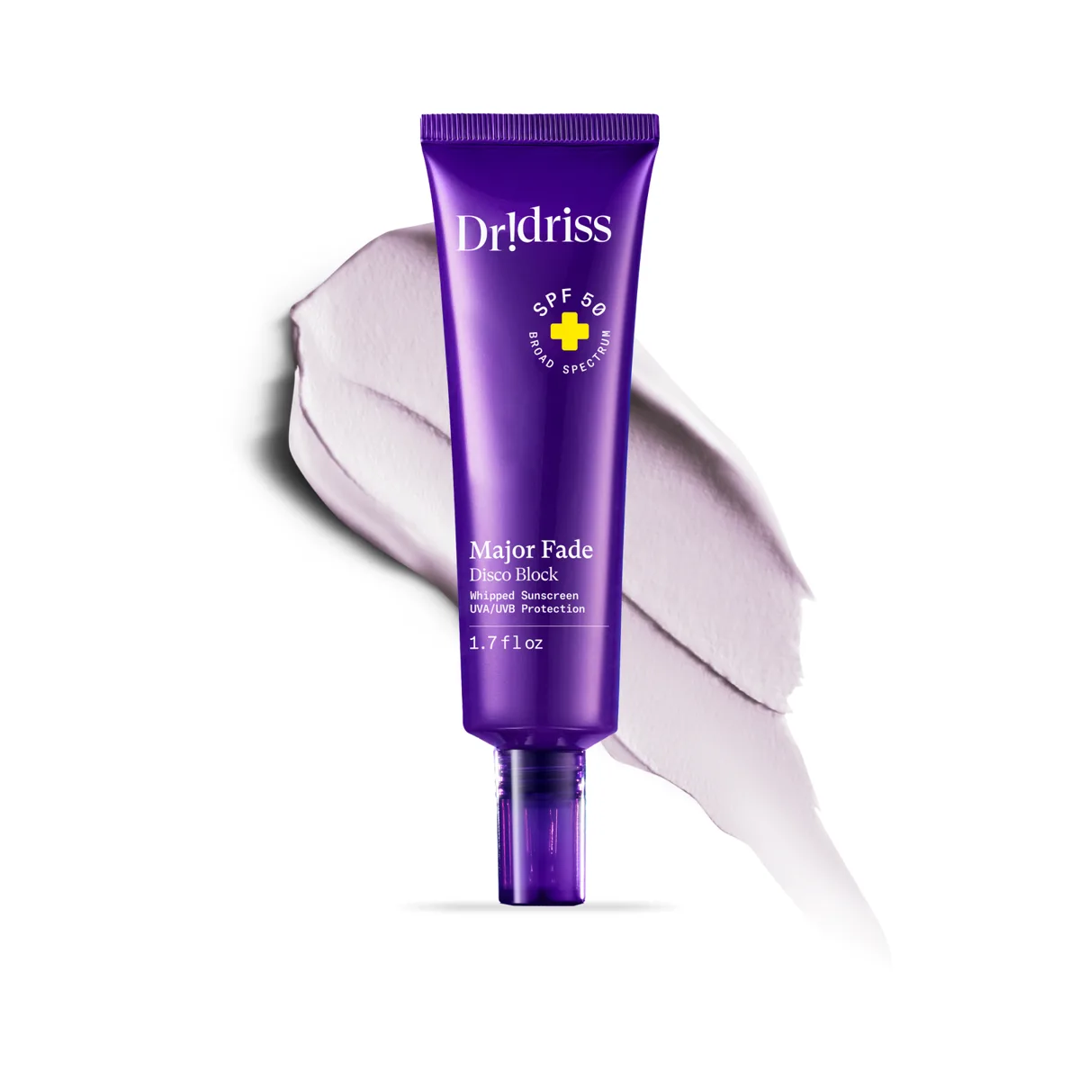 Dr. Idriss Major Fade Disco Block SPF 50 sunscreen tube