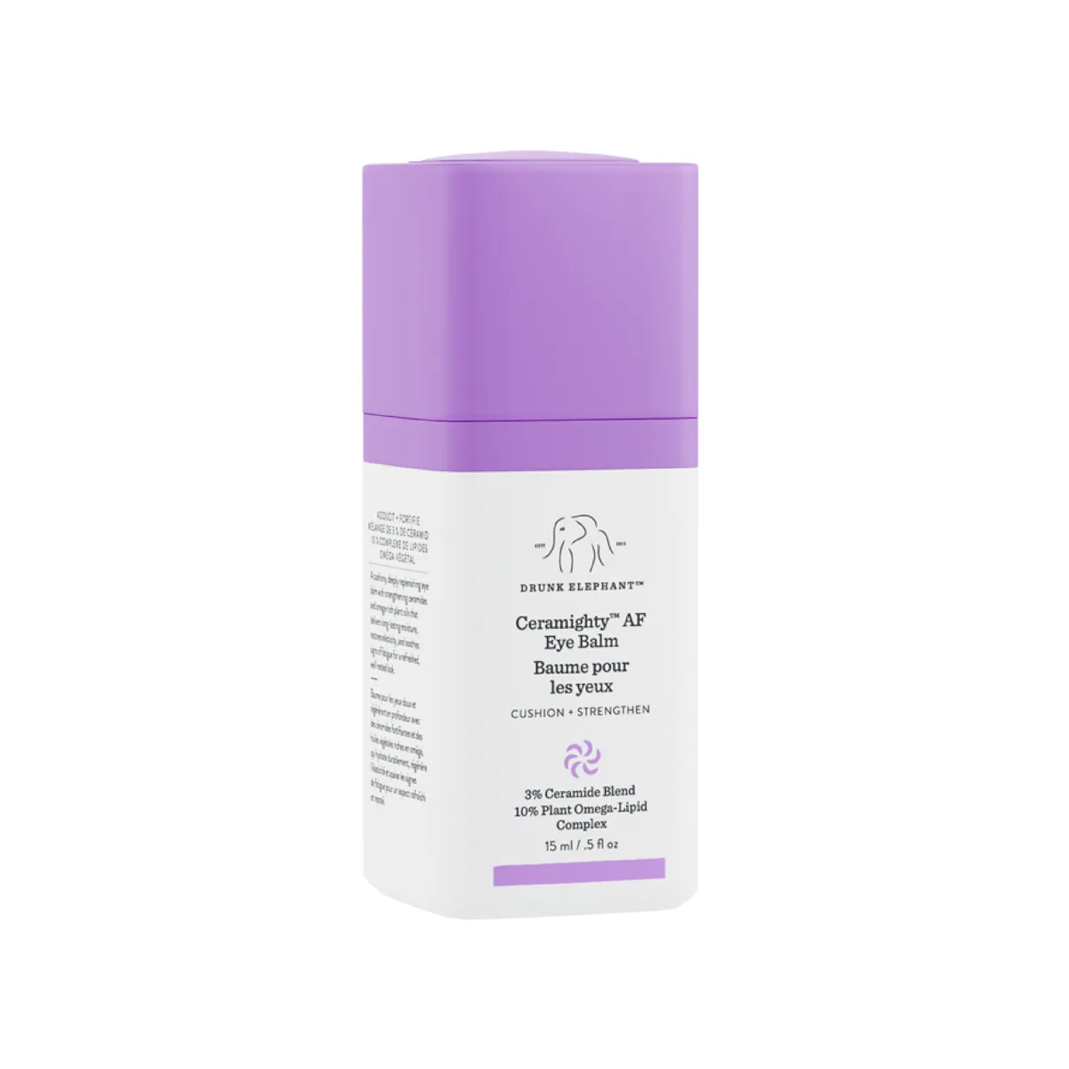 Drunk Elephant Ceramighty AF Eye Balm tube on white background