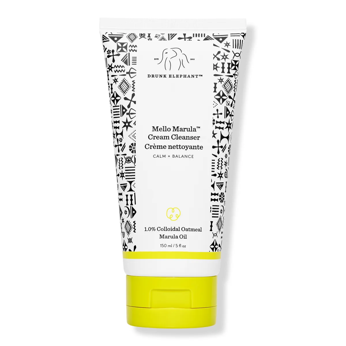 Drunk Elephant Mello Marula Cream Cleanser tube on white background