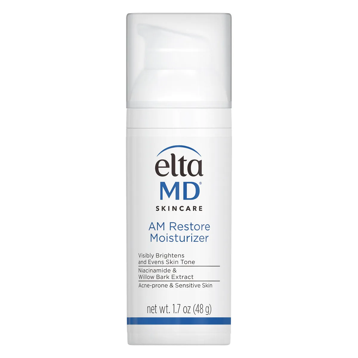EltaMD AM Restore Moisturizer pump bottle on white background