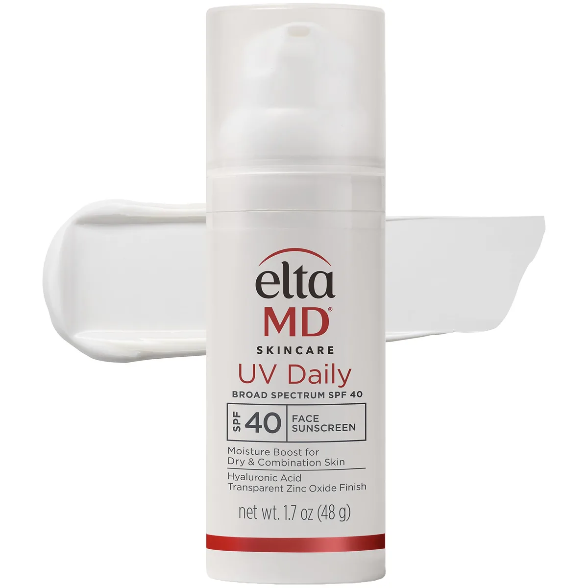 EltaMD UV Daily Broad-Spectrum SPF 40 in white squeeze tube with grey accents
