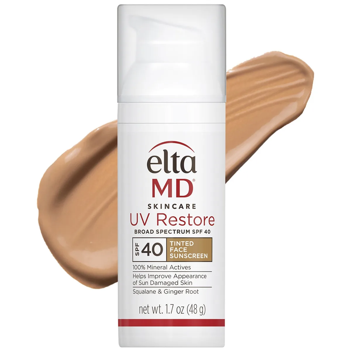EltaMD UV Restore Broad-Spectrum SPF 40 tinted in white squeeze tube