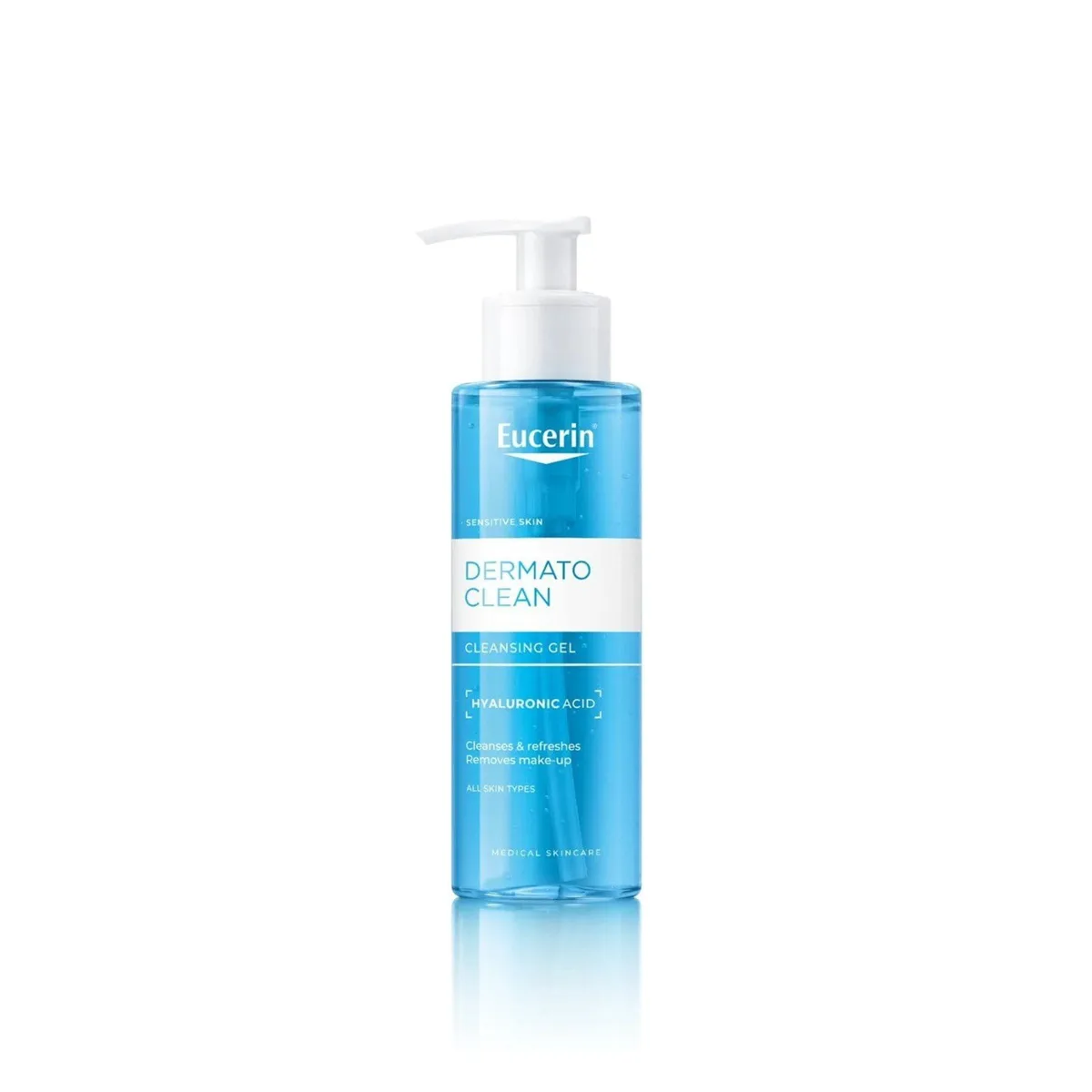 Eucerin DermatoCLEAN Refreshing Cleansing Gel 200 mL clear plastic pump bottle