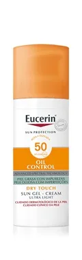 Eucerin Sun Gel-Cream Oil Control SPF 50+ in white squeeze tube