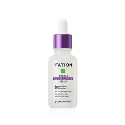 Fation Nosca9 Pore Enhancing Serum 30 ml white dropper bottle with purple collar