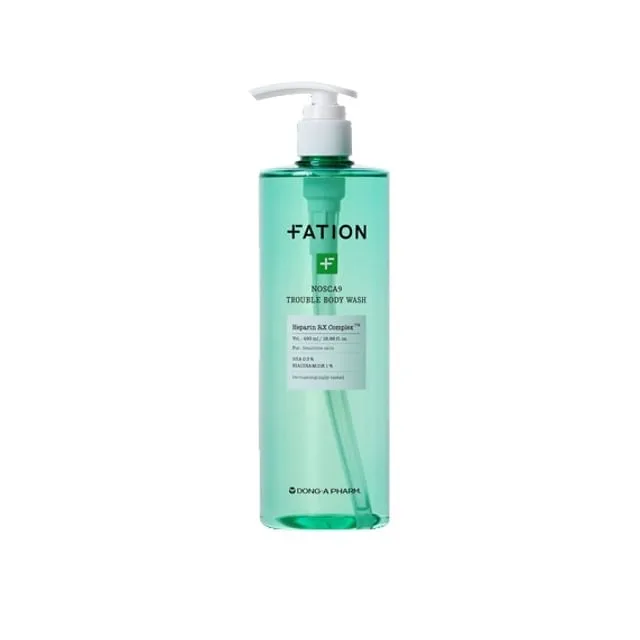 Fation Nosca9 Trouble Body Wash 490 ml green pump bottle
