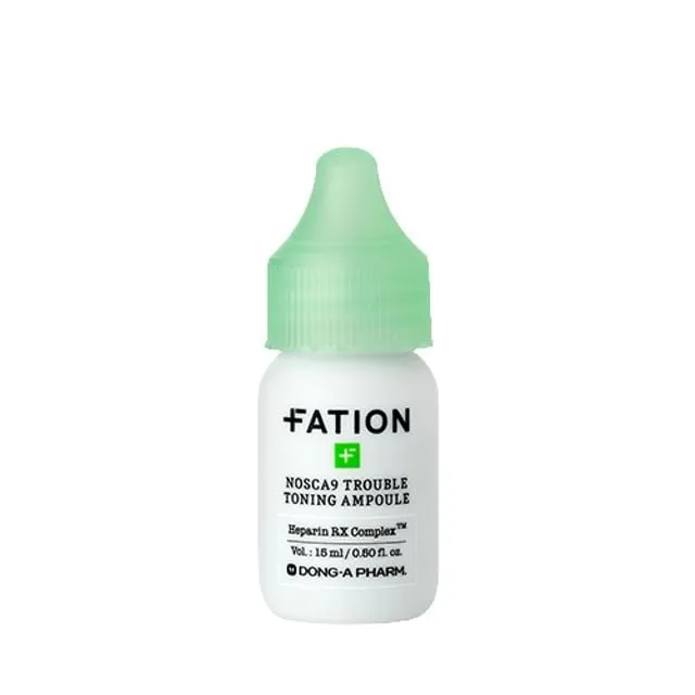 Fation Nosca9 Trouble Toning Ampoule 15 ml bottle with green nozzle cap