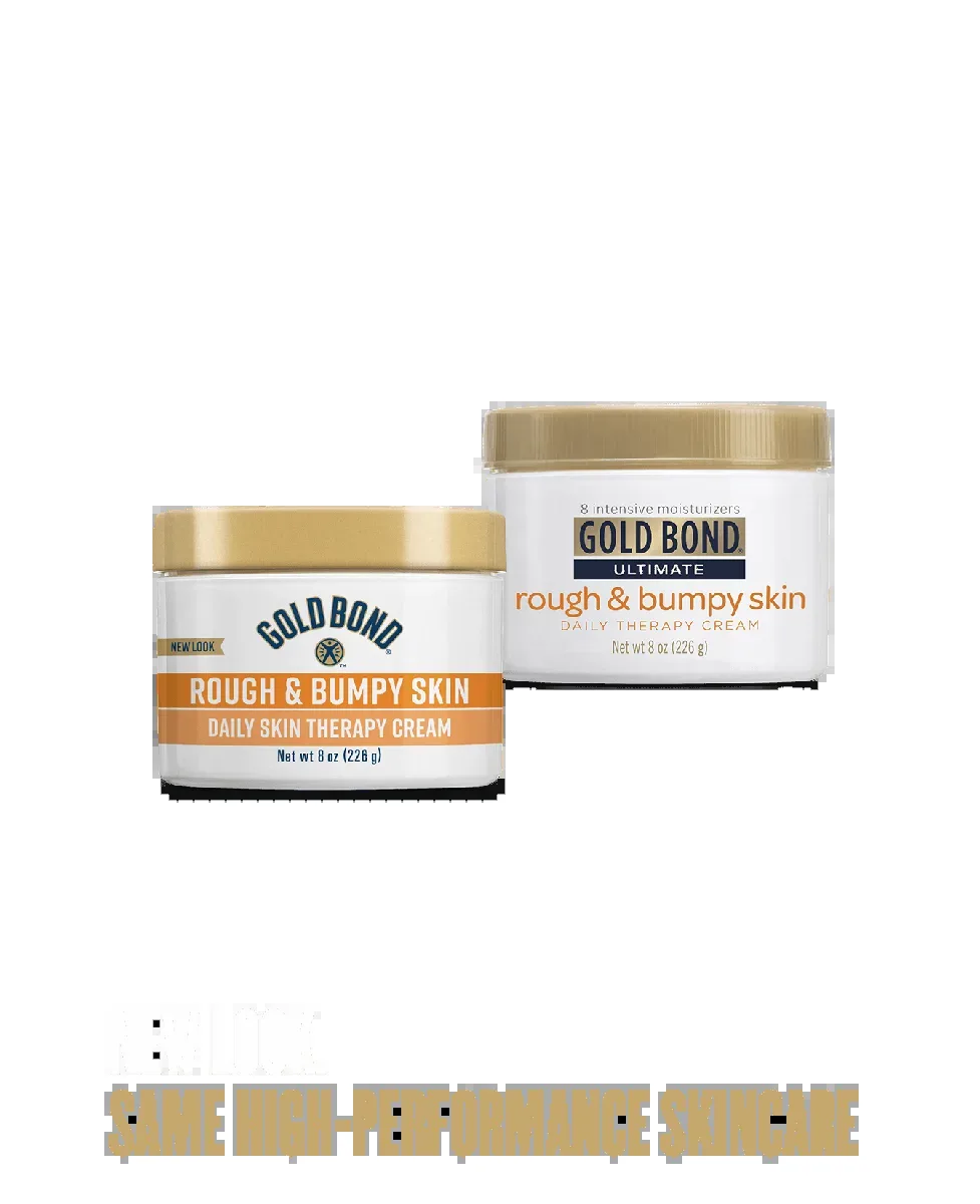 Gold Bond Rough & Bumpy Daily Skin Therapy Cream 8 oz jar with orange and white branding