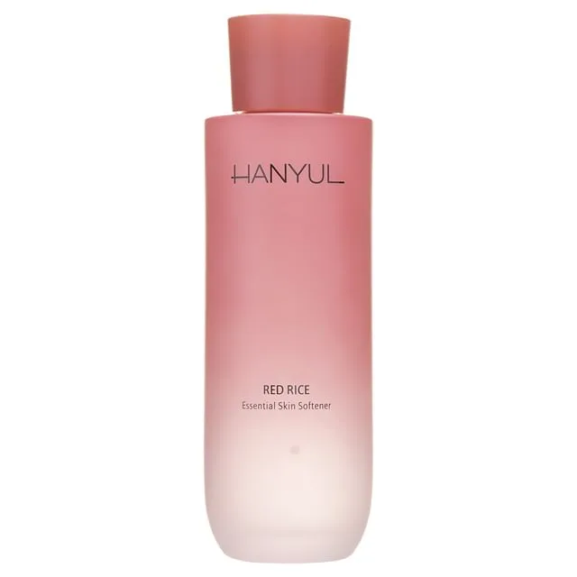 Hanyul Red Rice Essential Skin Softener bottle, Korean firming toner with twice-fermented red rice ferment, niacinamide and adenosine