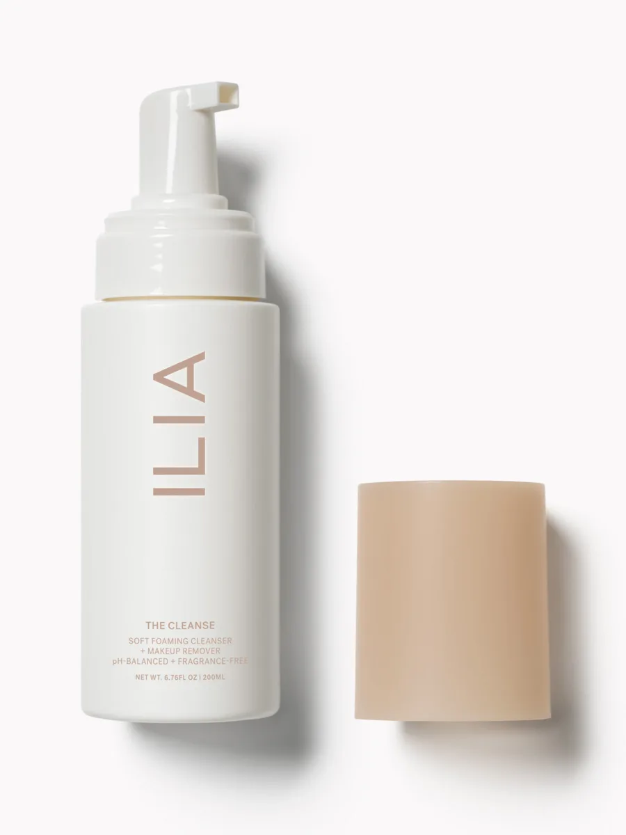 Ilia The Cleanse Soft Foaming Cleanser 6.76 oz clear plastic pump bottle