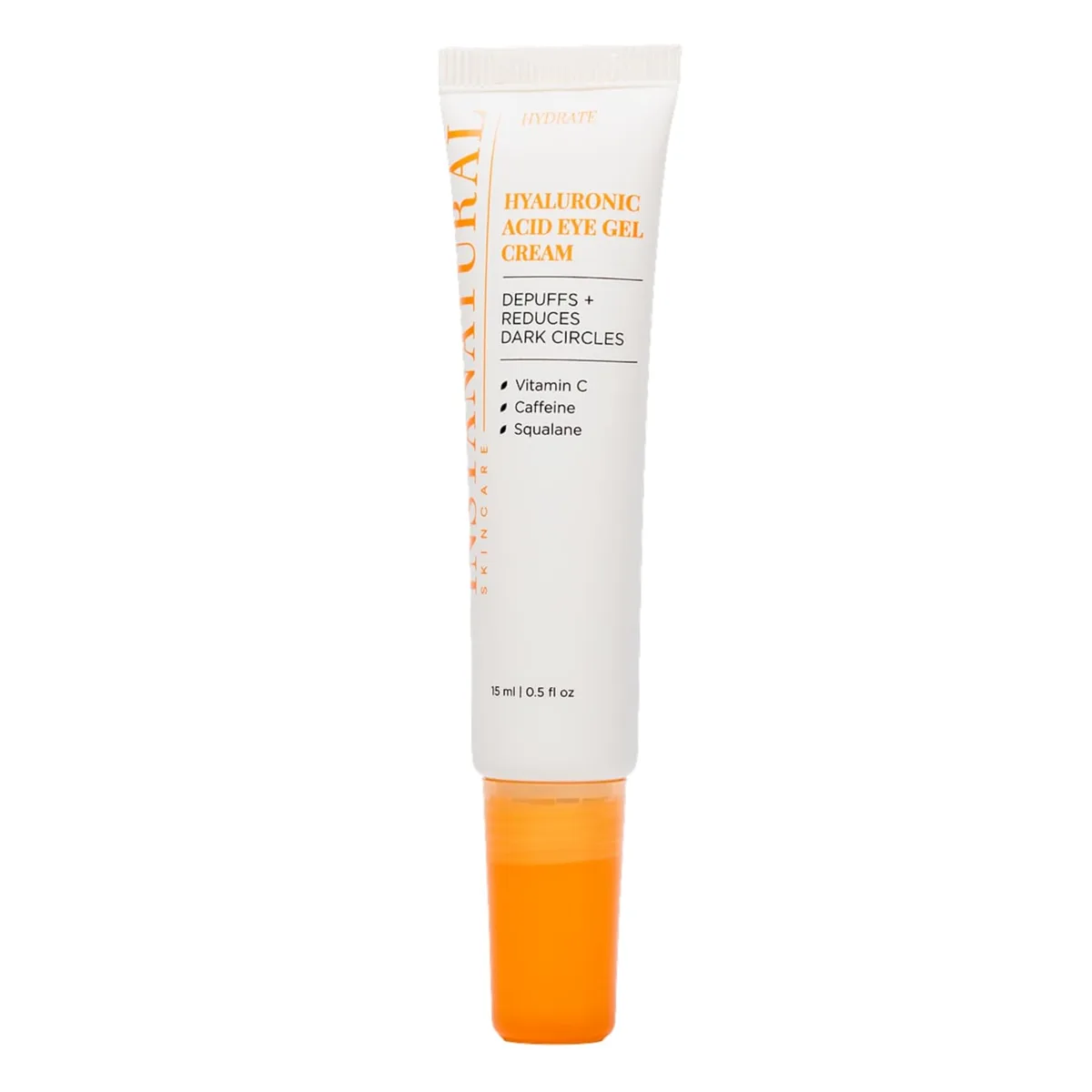 InstaNatural Hyaluronic Acid Eye Gel Cream, a fragrance-free eye gel with hyaluronic acid, caffeine, peptides and squalane