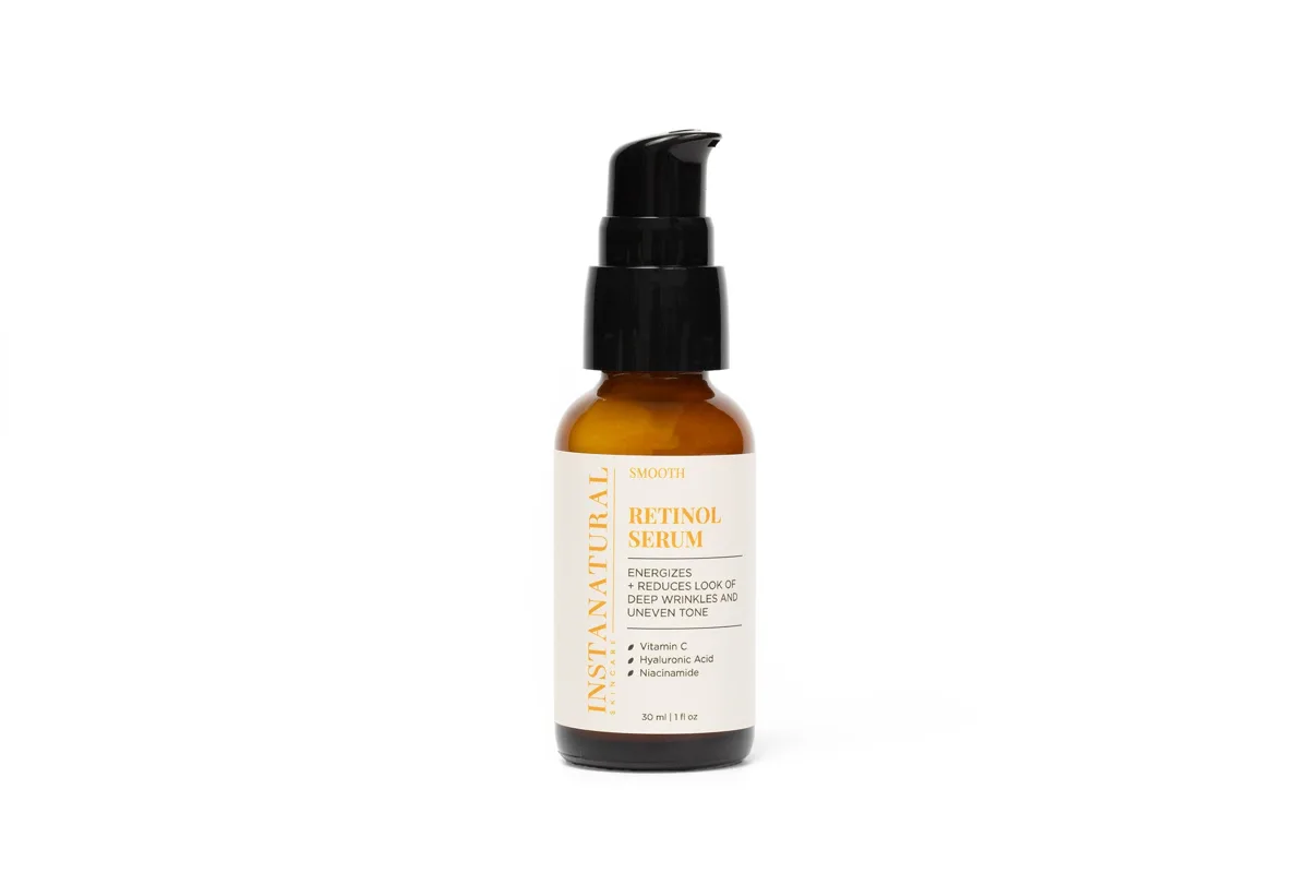 InstaNatural Retinol Serum 1 fl oz amber glass pump bottle