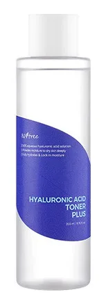 Isntree Hyaluronic Acid Toner Plus bottle, K-beauty hydrating soothing toner with 5-form hyaluronic acid complex, MultiEx BSASM Plus patented plant extract blend, beta glucan, and panthenol