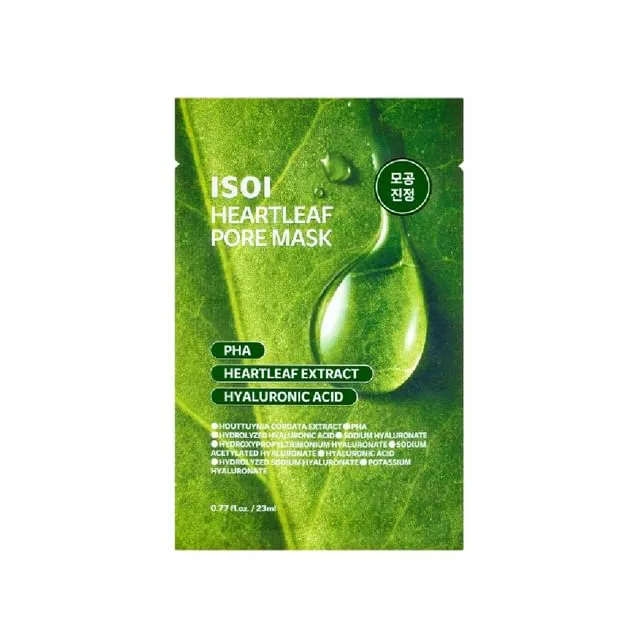 isoi Heartleaf Pore Mask green sheet mask pouch
