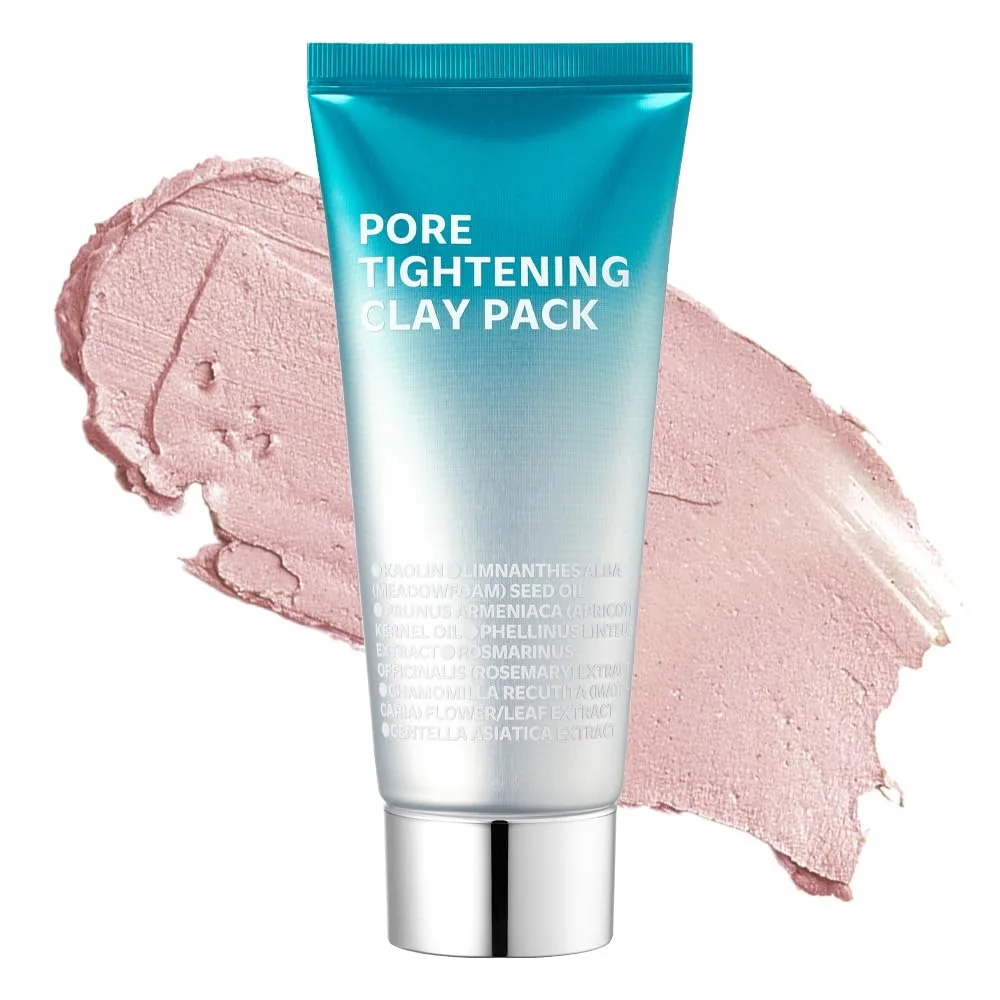isoi Pore Tightening Clay Pack 100 ml teal and silver tube with pink clay swatch