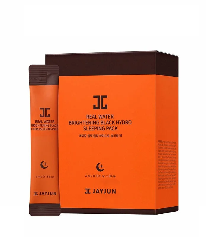 JAYJUN Real Water Brightening Black Hydro Sleeping Pack box of 30 orange sachets