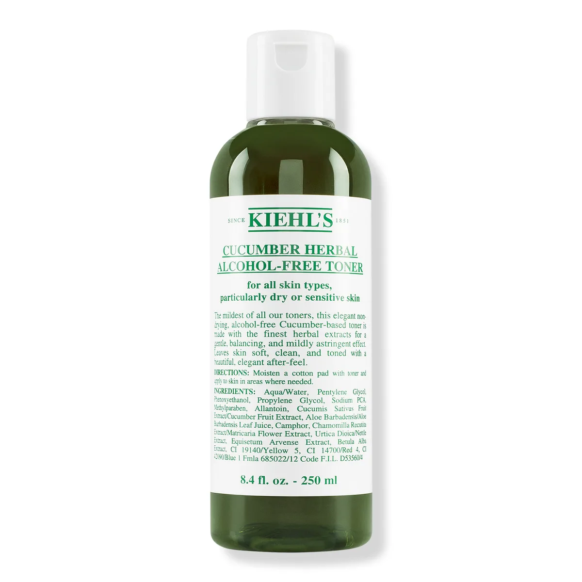 Kiehl's Cucumber Herbal Alcohol-Free Toner green 250 mL bottle
