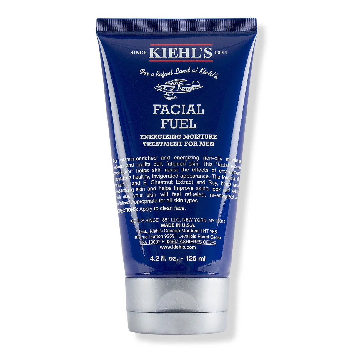 Kiehl's Facial Fuel Daily Energizing Moisture Treatment for Men tube on white background