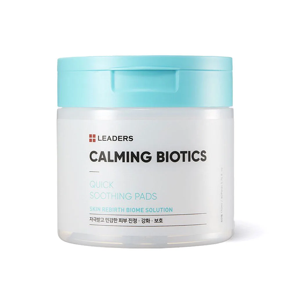 Leaders Calming Biotics Quick Soothing Pads tub of 80 toner pads
