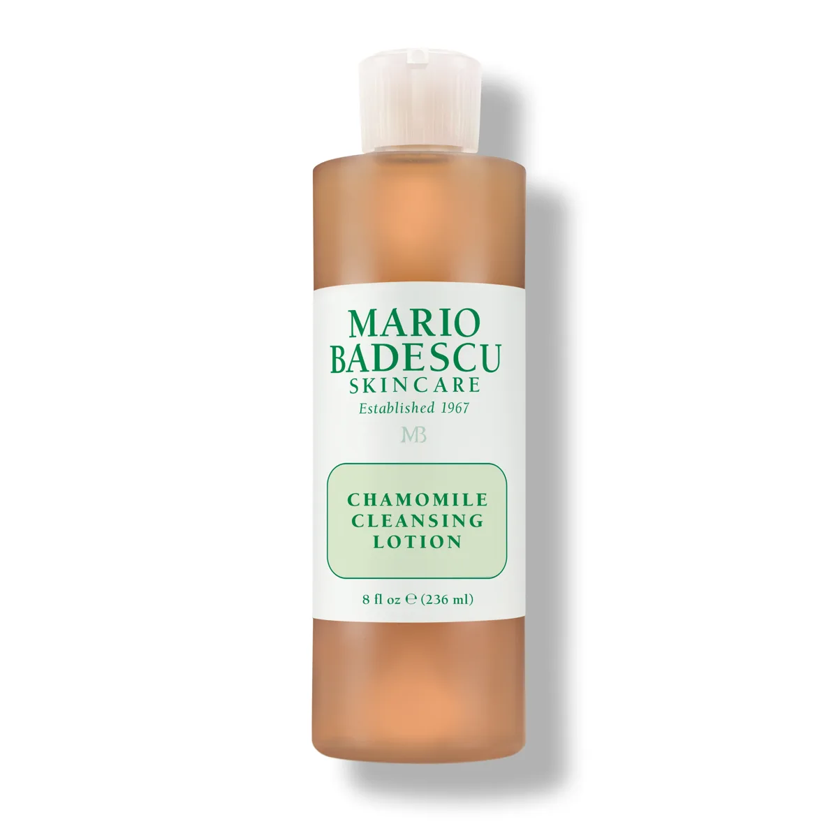 Mario Badescu Chamomile Cleansing Lotion frosted bottle with amber liquid